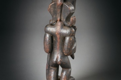 Royal Ancestral Chibinda Ilunga Tshokwe Figure Mid to late 19th century Ancient wood, brass or copper tacks 15 x 5 x 4 in