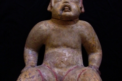 Olmec: seated terra-cotta figure; from the region of Gualupita, Morelos, Western Mexico