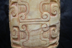 “Mayan: Alabaster or Marble tripod vase” with traces of red cinnabar, from the region of Ulua Valley, Honduras, Central America; style possibly from the area of Travesea, Mantecales. Height 20cm. post classic period circa 900-1200 A.D.